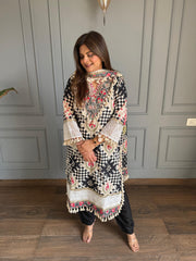 Pure cotton shiffli suit with cotton lining on shirt (Inara)