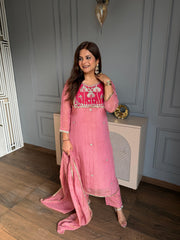 Crush tissue embroidered suit with cotton lining (Shana)