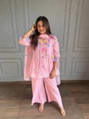 Mul cotton embroidered suit with cotton lining on shirt (Rabia)