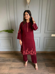 Warm and soft lifestyle co-ord set (Kesari)