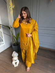 Pakistani style 3 piece dupian silk suit (Lila)