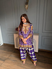 Pure crepe co-ord set with farshi salwar (Sarika)