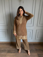 Velvet corduroy embroided co-ord set (Hamza)