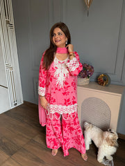 Beautiful suit with lace and pearl detailing (Rumi)