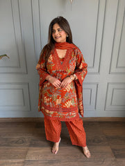 Pure cotton suit in farshi salwaar (Alizeh)