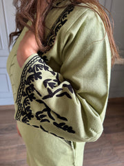 Embroided woollen co-ord set (Pista)
