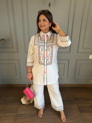 Imported cotton blend embroidered co-or set (Heer)