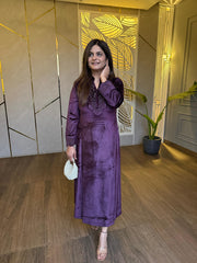 Beautiful velvet embroided dress (Aloe)