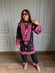Embroiderd cotton rayon pakistani farshi salwar suit (Kyle)