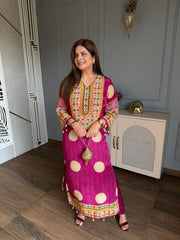 New long 2 piece pheran style co-ord in crepe with cotton lining on shirt