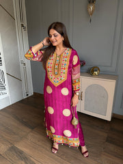 New long 2 piece pheran style co-ord in crepe with cotton lining on shirt