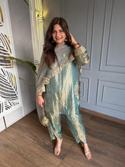 Crush tissue 3 piece set kaftan set (Hawa)