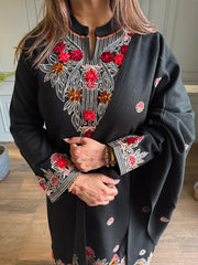 3 Piece wollen 3d printed embroided shawl suit (Nazira)