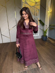 Beautiful work embroidered velvet dress (Tamanna)