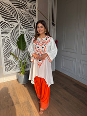 Farshi salwar cotton embroided co-ord set