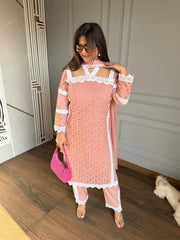 Beautiful pure cotton halter neck cotton shifli suit with cotton lining on shirt (Amyra)