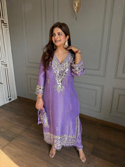 Real mirror work tissue potli long shirt co-ord set (Sahher)