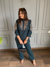 Embroidered super soft co-ord set in cotton lycra strechable fabric (Rashmika)