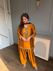 Beautiful farshi suit with real mirror detailing (Rutvi)