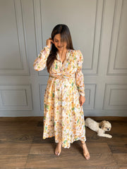 Super pretty soft georgette calf length dress (Frills)