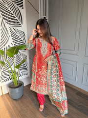 Digital print embroided suit (Sephora)