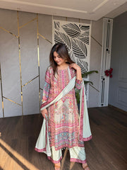 Pure crepe A line anarkali suit