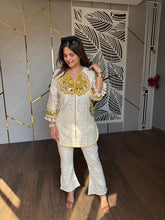 Cotton crochet mirror work co-ord set