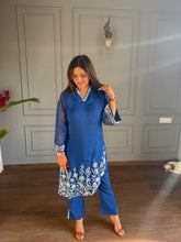 SOFT ORGANZA EMBROIDED CO-ORD SET (INK)