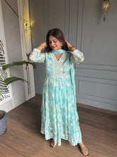 BEAUTIFUL ANARKALI CHIFFON CREPE ANARKALI SUIT WITH EMBROIDED DUPATTA (FROST)