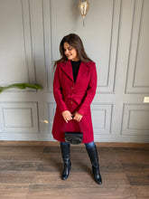 Long buttoned warm tweed coats