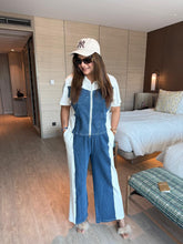 Super cool denim double zip co-ord set (Ocean)