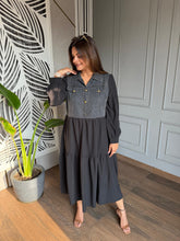 Half denim calf length dress (Uk)