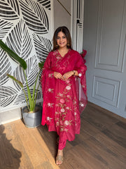 Super soft embroided Chanderi cotton suit (Sunday)