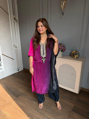 Real mirror detailing kaftaan set with lining (Nehmat)