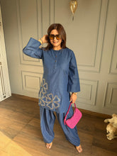 Cotton Denim farshi salwaar Coord (Nish)