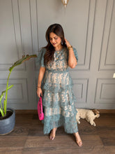 Imported net embroidered long dress (Kin)