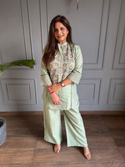 Pure cotton embroidered summer co-ord set (Slush)