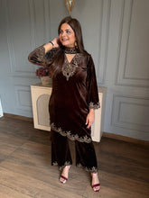 Hand embroidered strechable velvet suit (Twinkle)