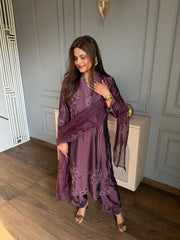 Most beautiful hotseller pakistani style embroidered suit (Aru)