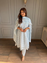 Pure cotton A line suit with embroidered mul dupatta (Donut)