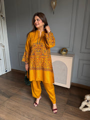 (Chandni) Soft and premium embroidered woollen co-ord set