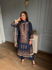 Pure cotton real mirror detailing suit (Bani)