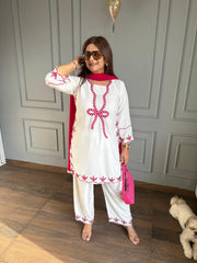 Pure soft cotton embroidered suit (Hira)