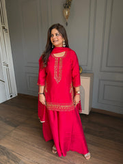 Hand embroidered imported georgette suit with organza dupatta (Hazel)