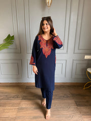 All new woollen embroided pheran sets (Leaf)