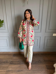 3 Piece woollen kashmiri embroidered co-ord set (Sheen)