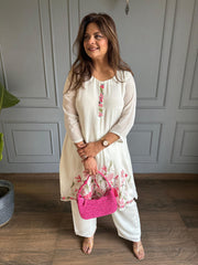 Formal chinnon chiffon embroidered co-ord with full lining (Damini)