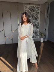 Cotton net laced suit