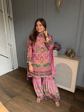 Crepe embroidered formal garara suit with full lining (Lata)