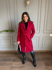Long buttoned warm tweed coats